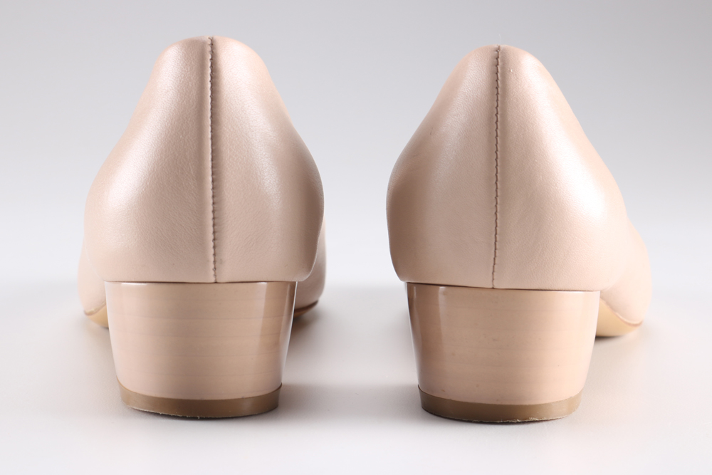 Pair of Women's Ferragamo Blush Leather Pumps