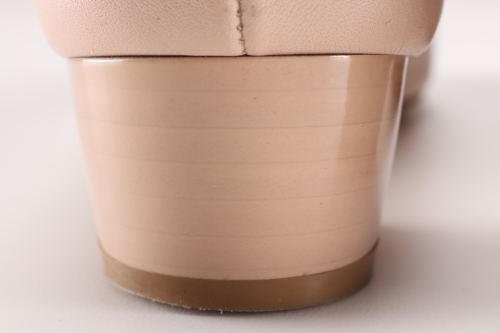 Pair of Women's Ferragamo Blush Leather Pumps