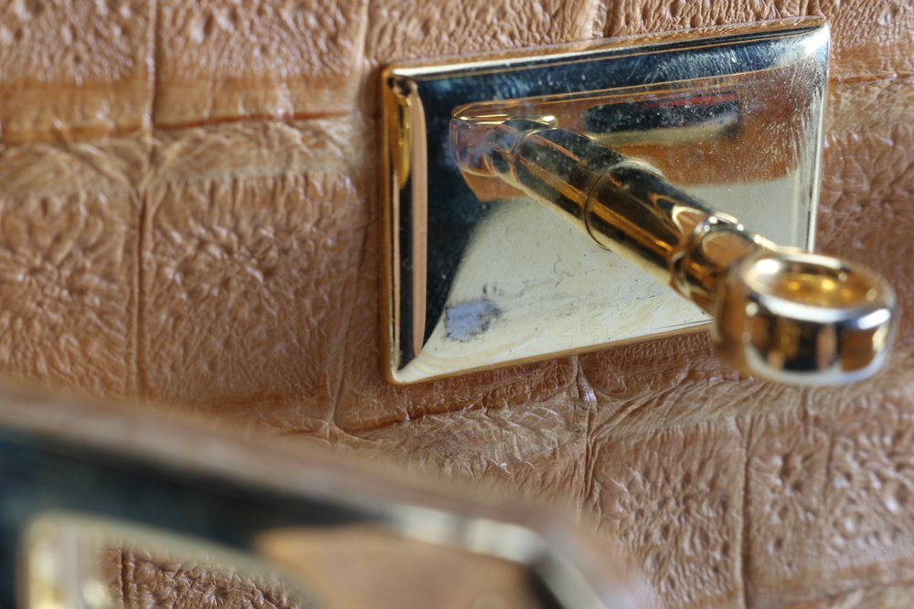 Ellen Kramer Tan Crocodile Skin Handbag