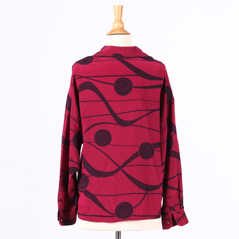 Vintage Gianni Versace Abstract Printed Silk Blouse