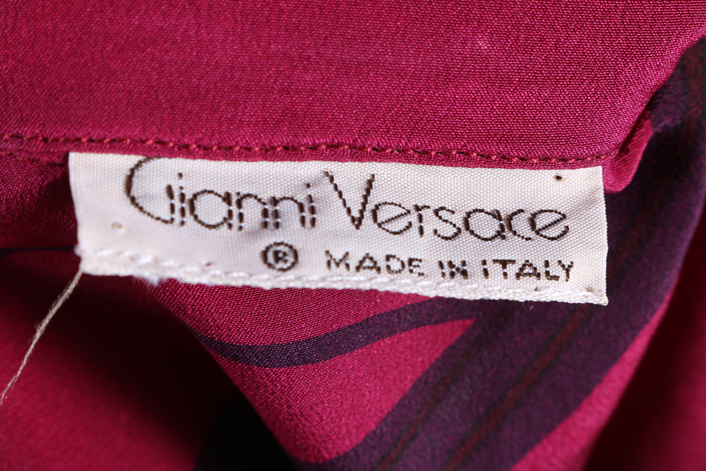 Vintage Gianni Versace Abstract Printed Silk Blouse