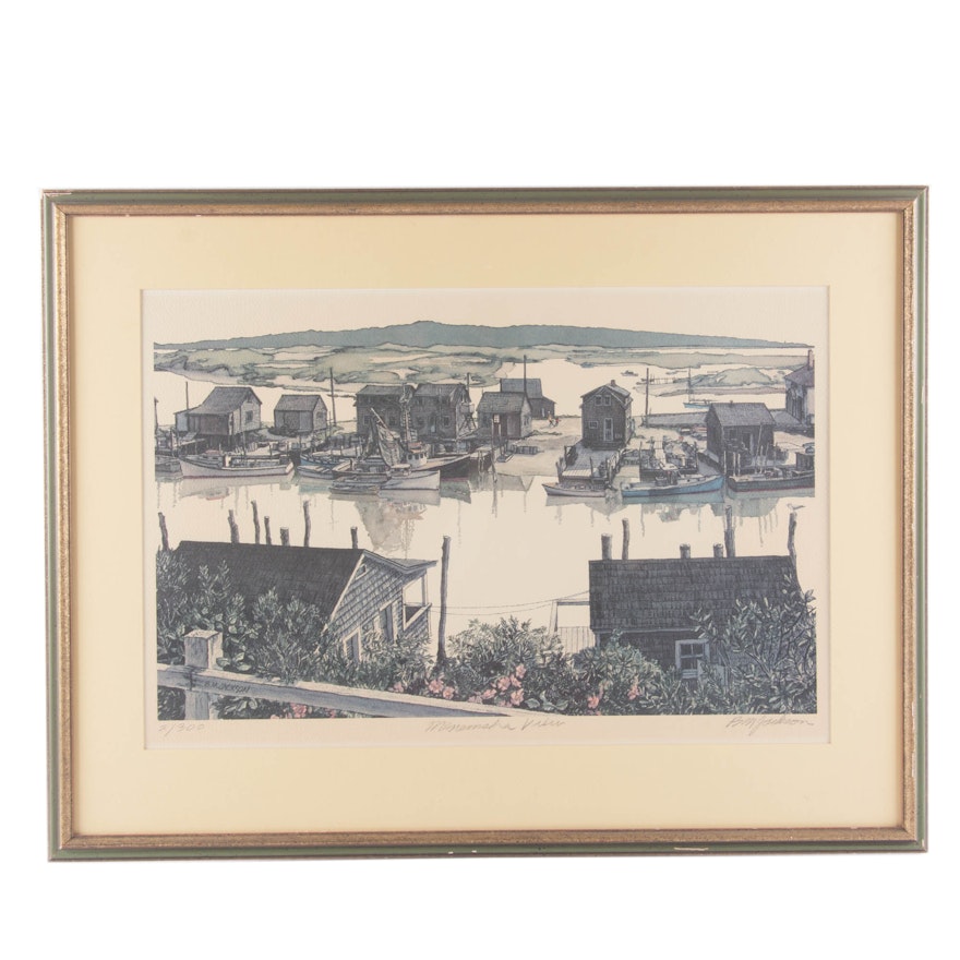 B.M. Jackson Signed "Menemsha View" Print After Watercolor