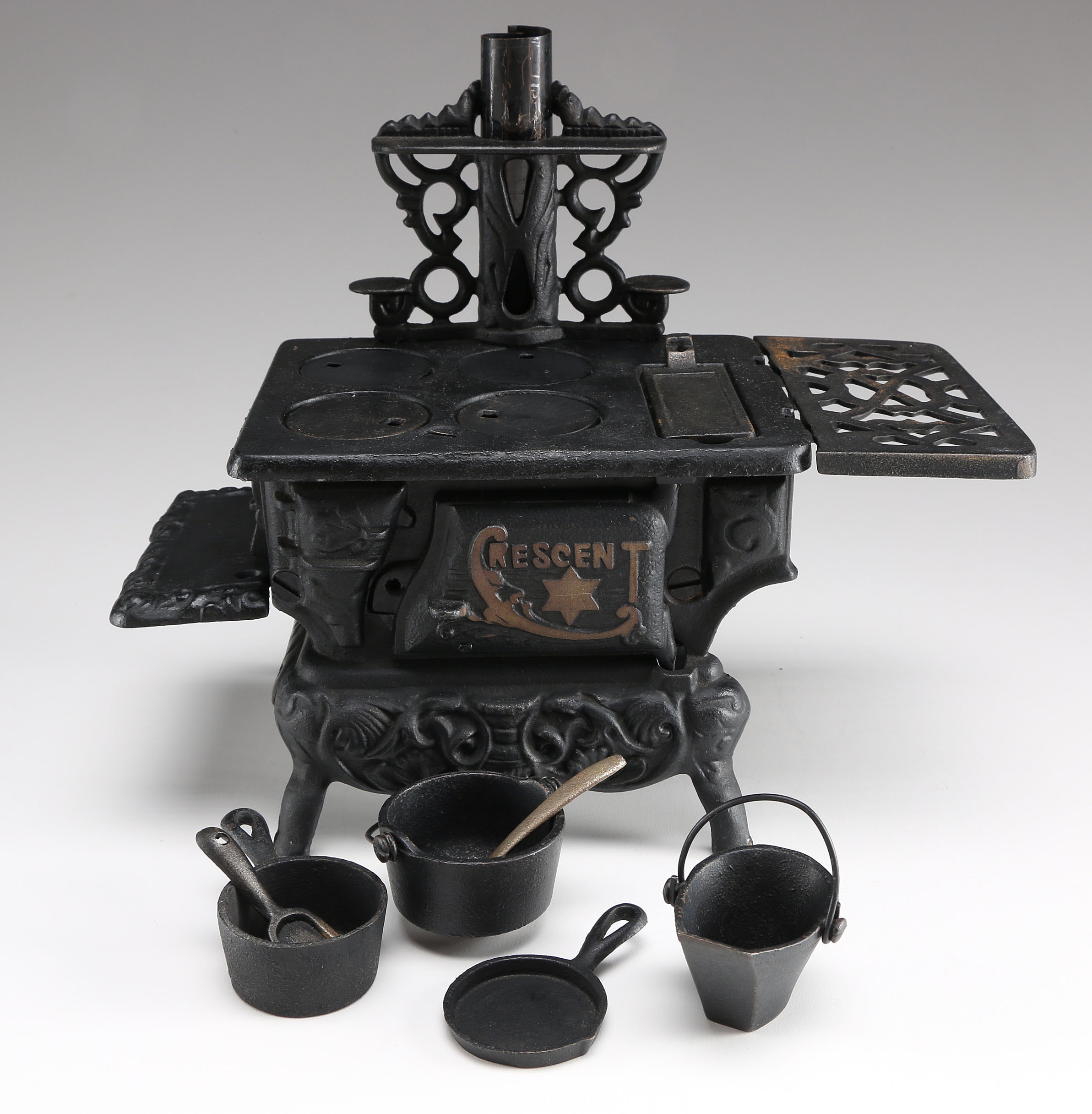 Vintage Toy Cast Iron Stove Set