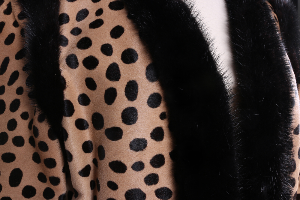 Bill Blass Animal Print Calf Hair Coat