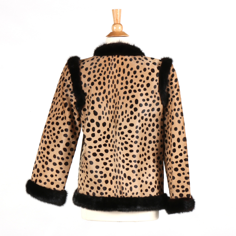 Bill Blass Animal Print Calf Hair Coat