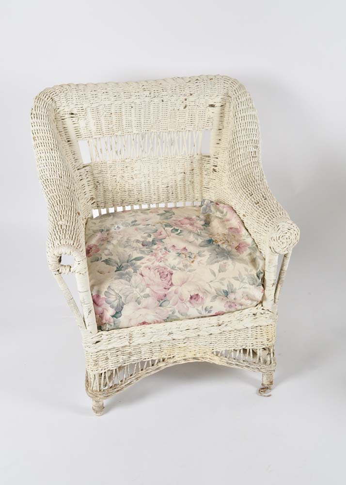 Vintage Wicker Chair and Rocker