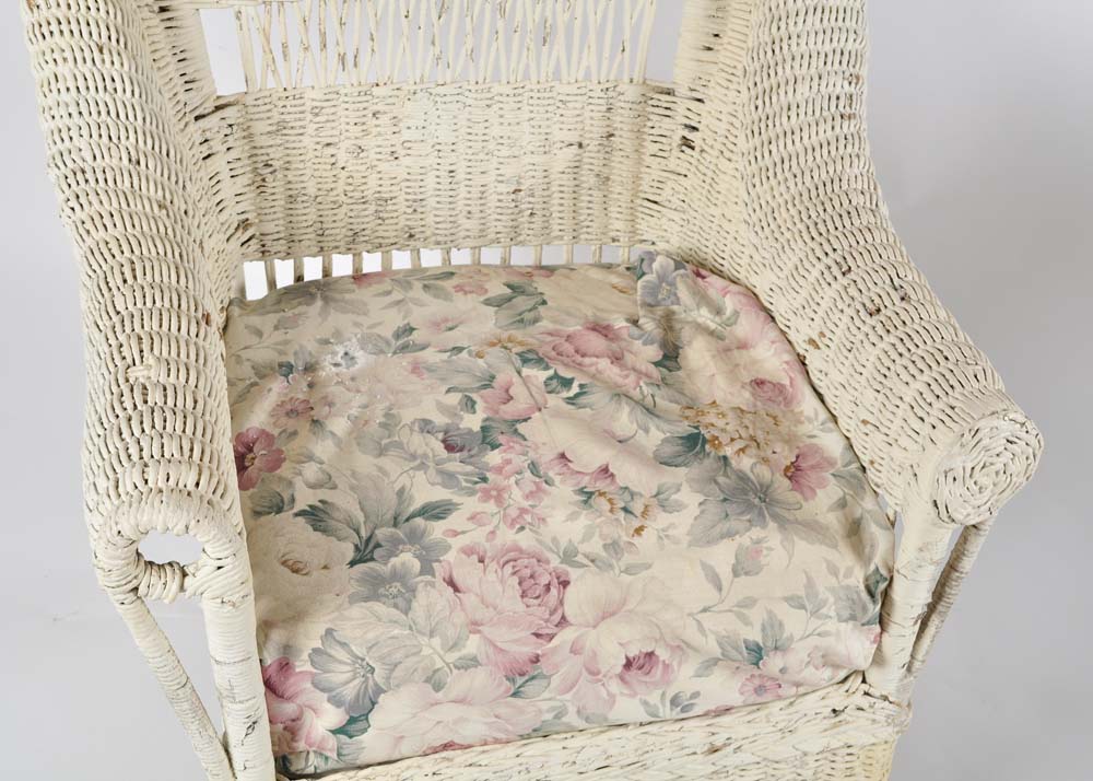 Vintage Wicker Chair and Rocker