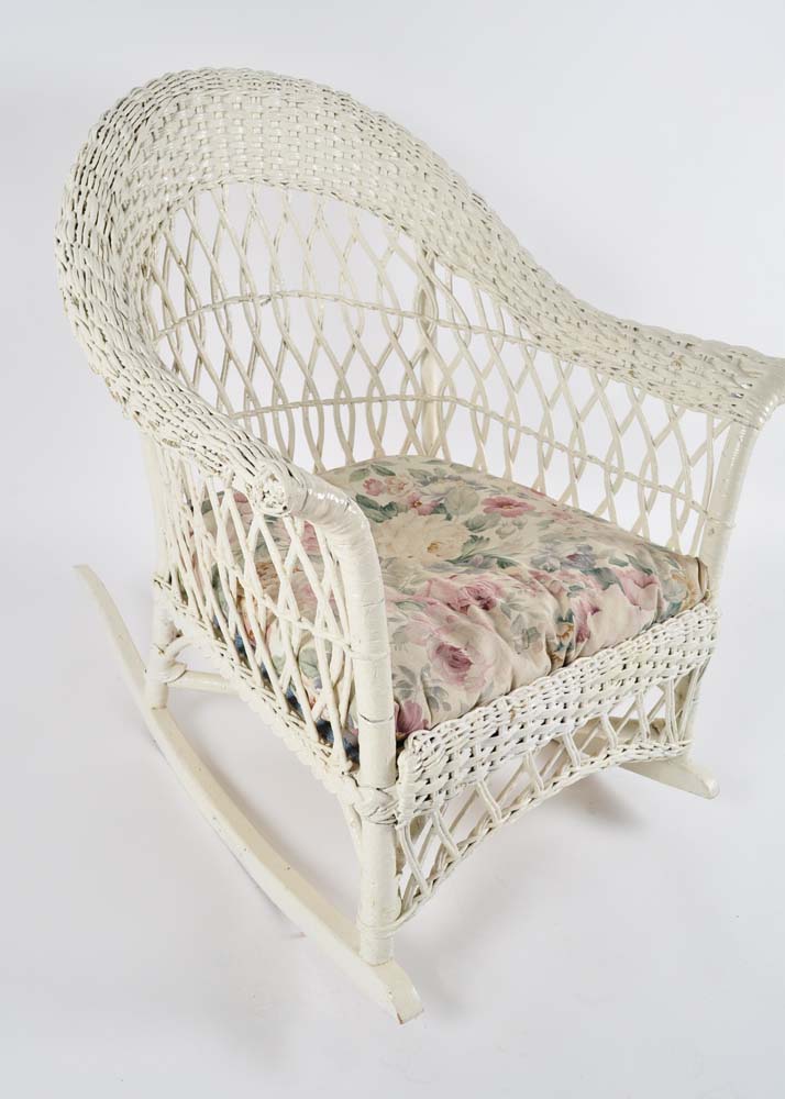 Vintage Wicker Chair and Rocker