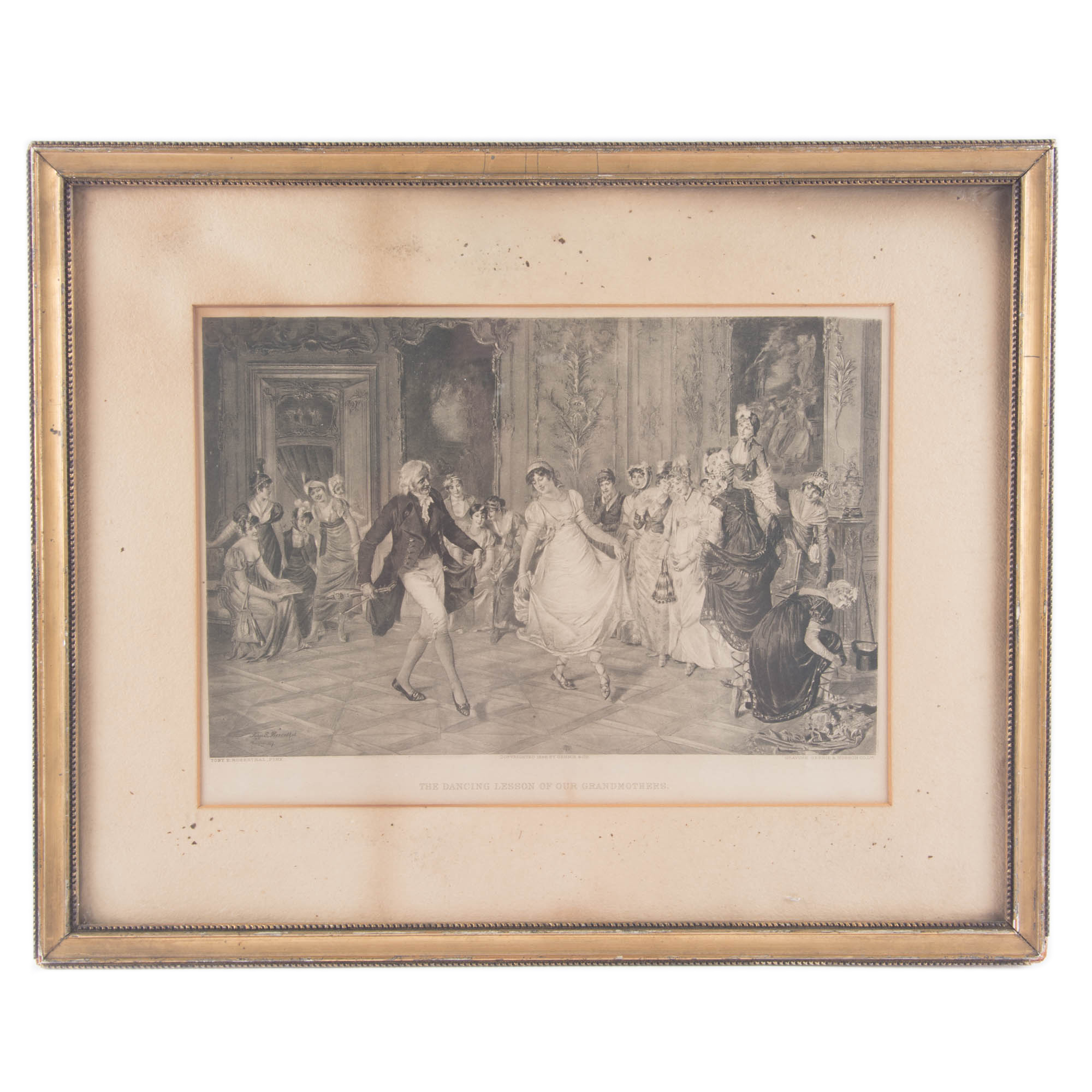 Toby E. Rosenthal "The Dancing Lesson of Our Grandmothers" Antique Photogravure