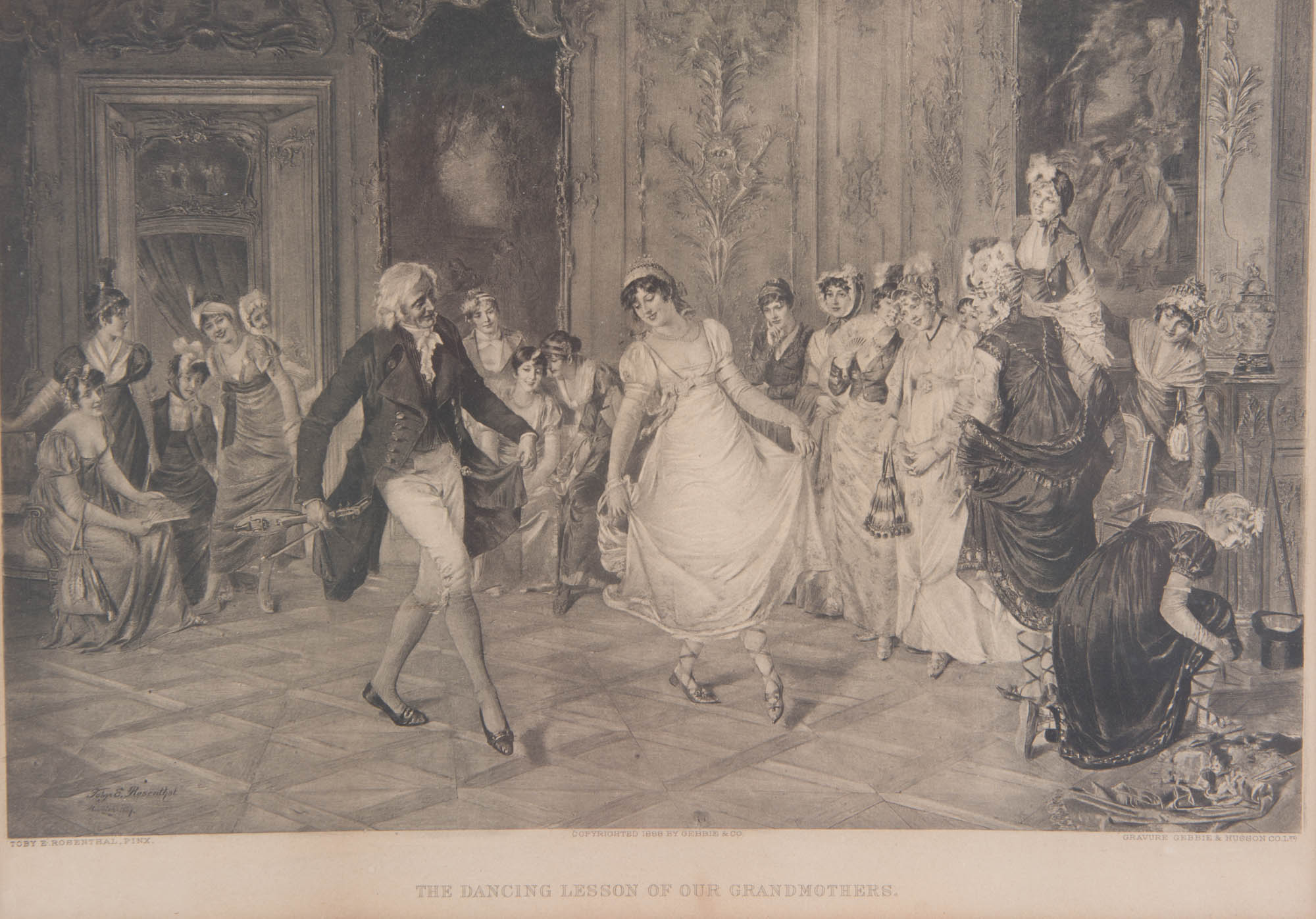 Toby E. Rosenthal "The Dancing Lesson of Our Grandmothers" Antique Photogravure