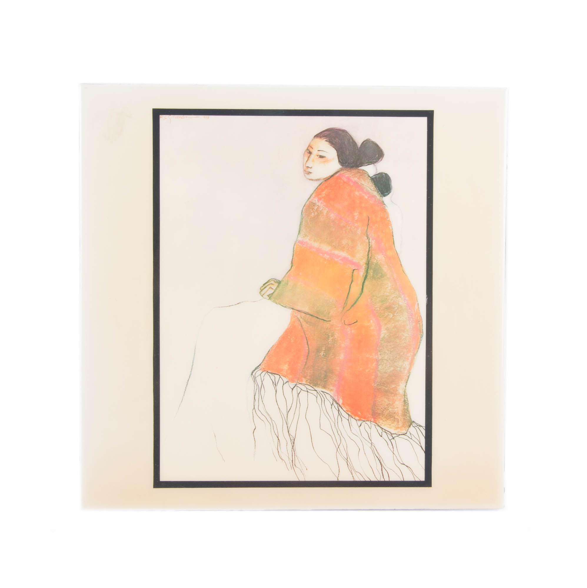 R.C. Gorman "Santa Fe Woman" Decorative Ceramic Tile
