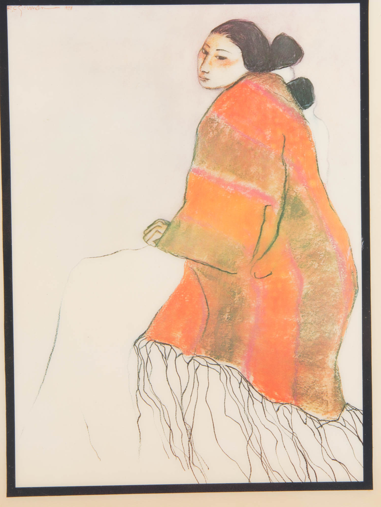 R.C. Gorman "Santa Fe Woman" Decorative Ceramic Tile