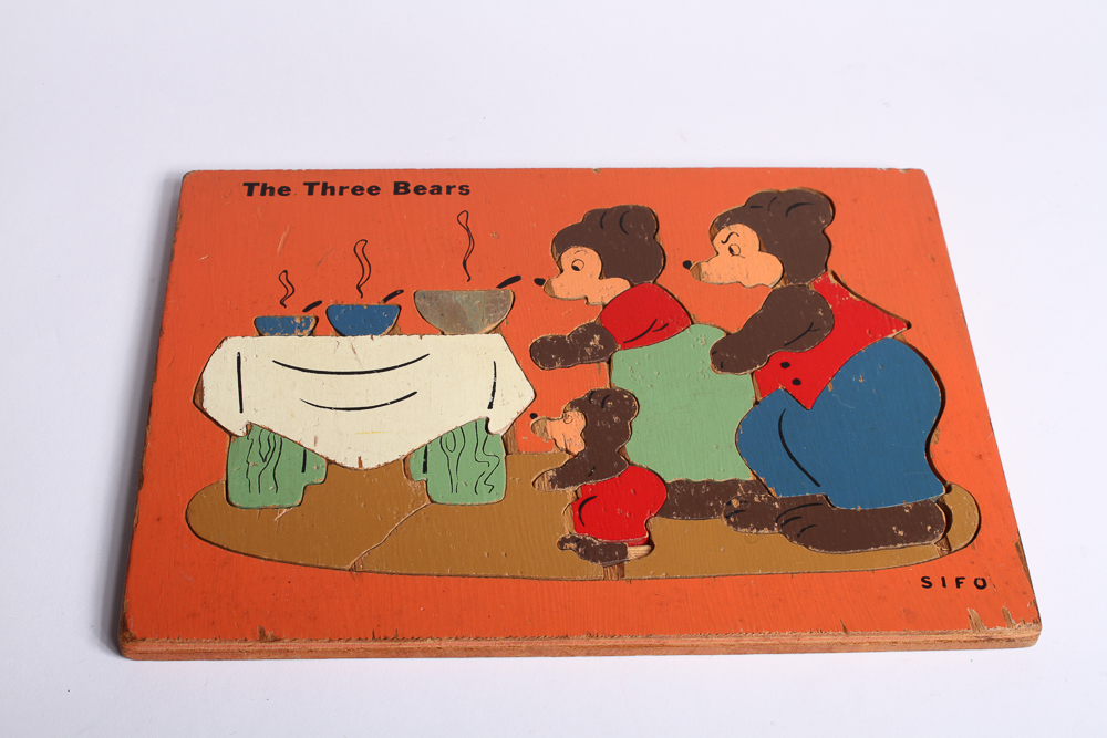 Collection of Vintage Children's Books and Puzzles