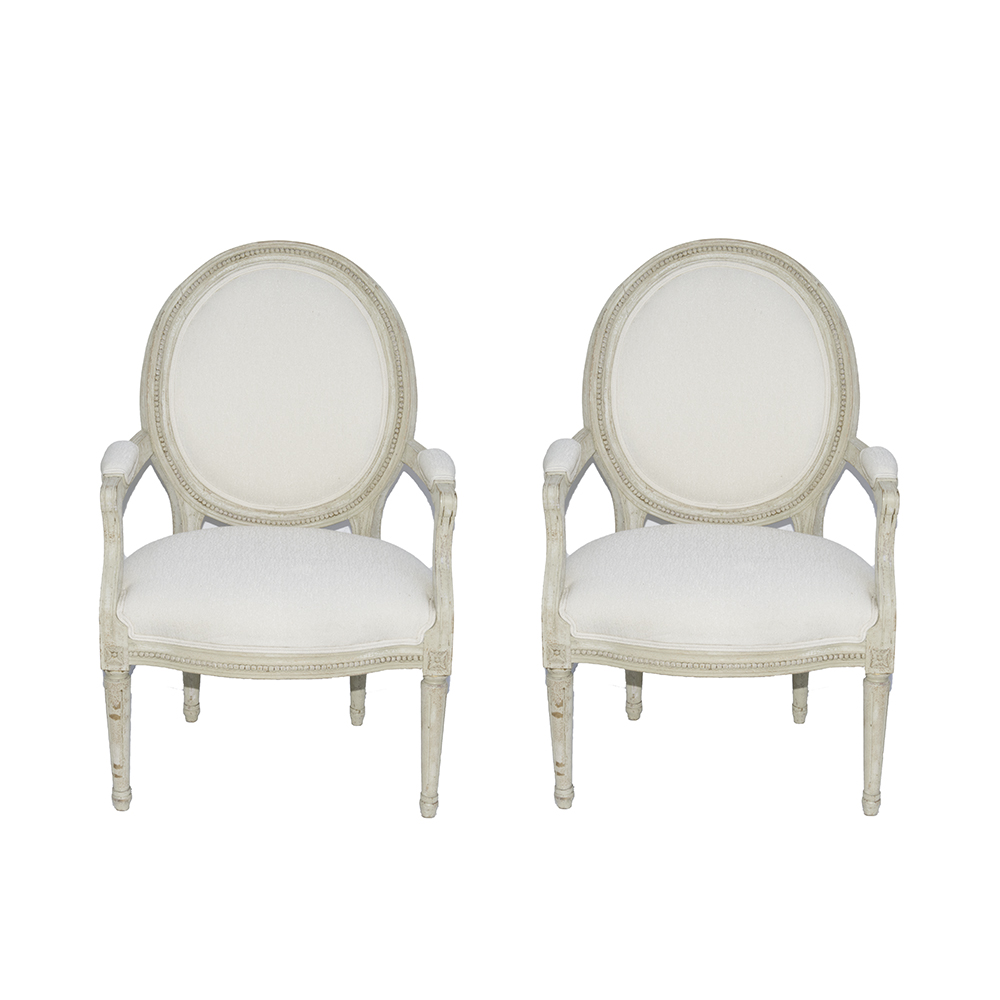 Vintage Swedish Gustavian Style Armchairs