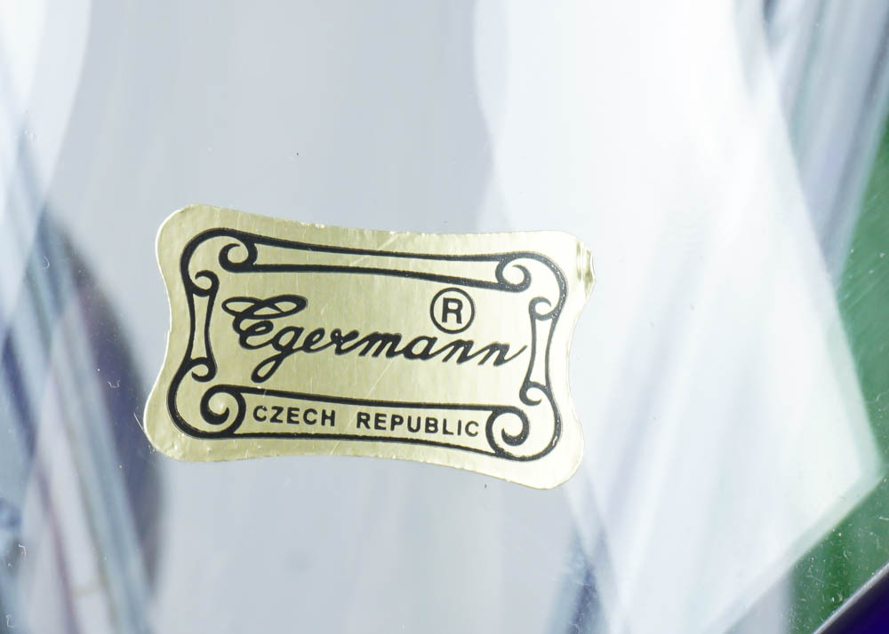 Egermann Crystal Vase and Flowers