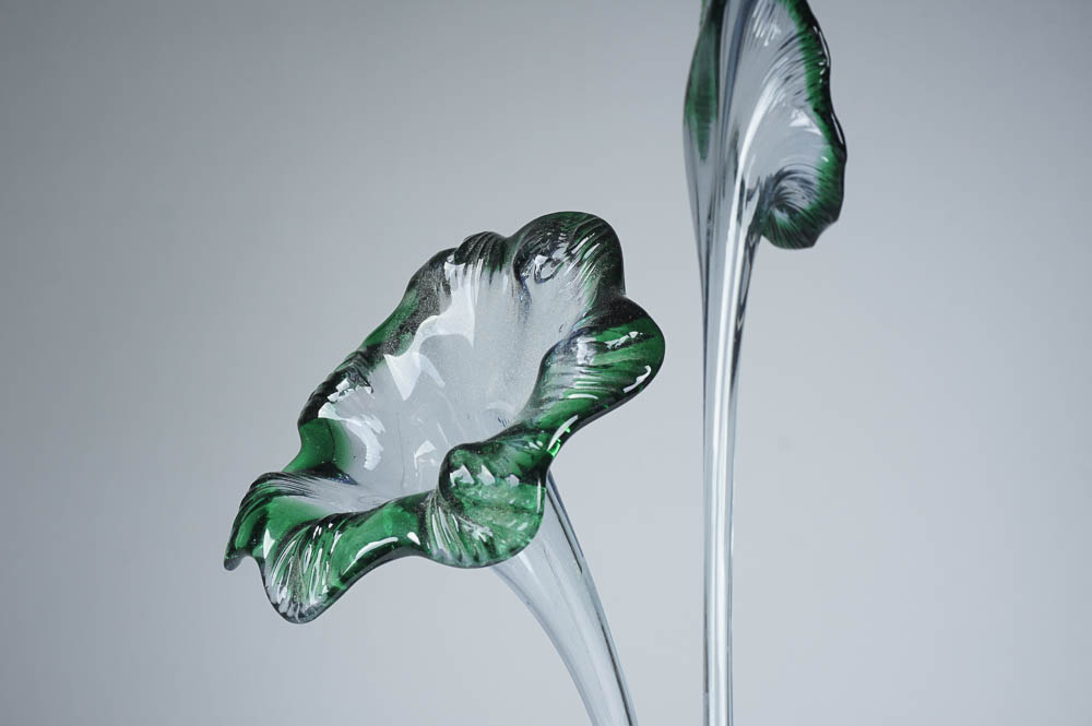 Egermann Crystal Vase and Flowers