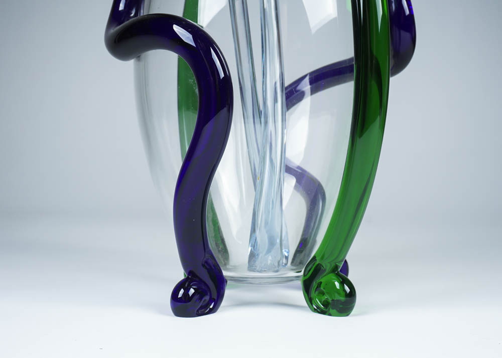 Egermann Crystal Vase and Flowers