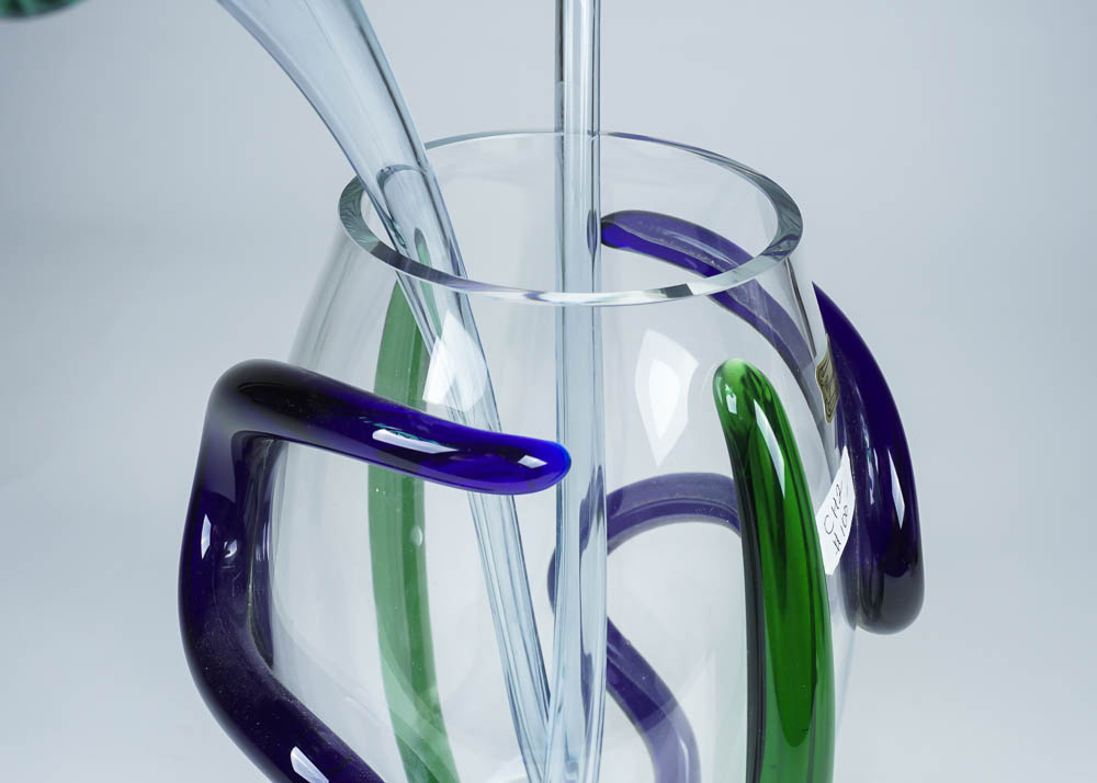 Egermann Crystal Vase and Flowers