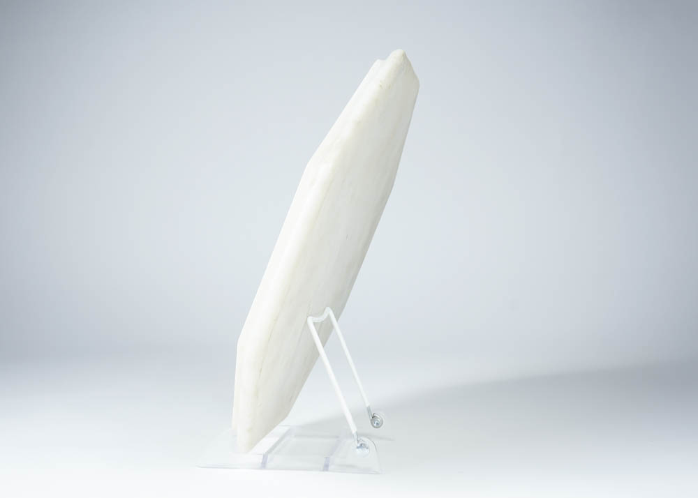 White Marble Pietra Dura Slab with Lapis Lazuli, Mother of Pearl, Malachite and Orange Agate Inlay