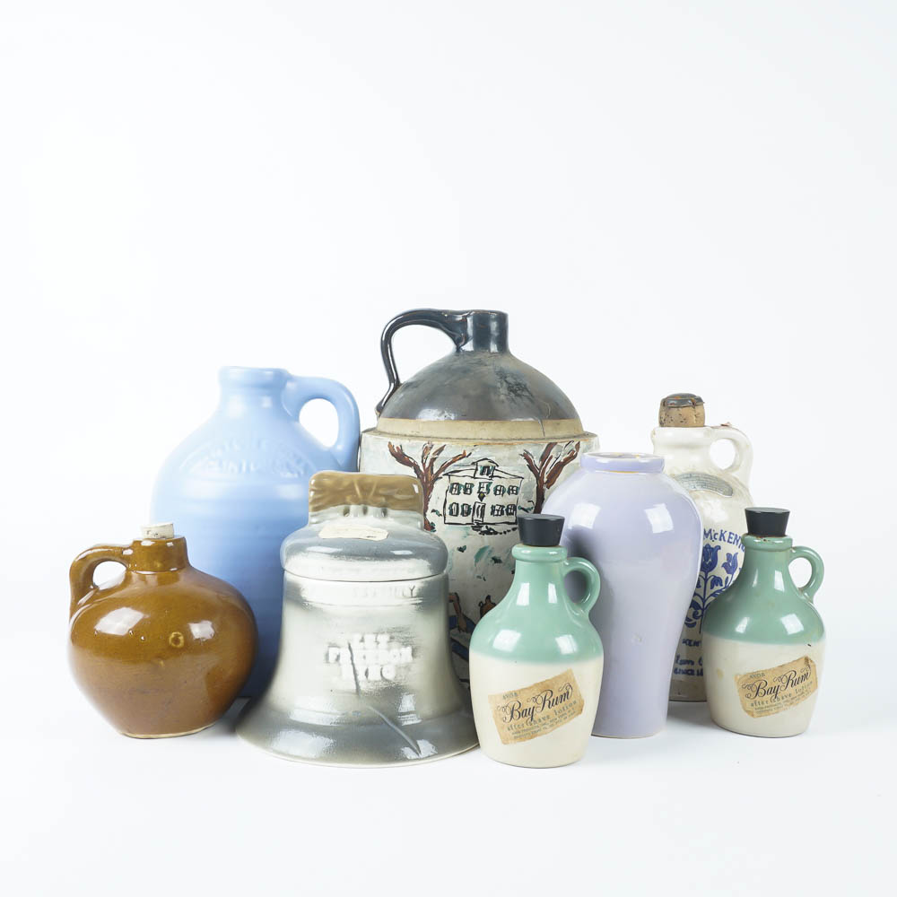 Collection of Stoneware Decanters