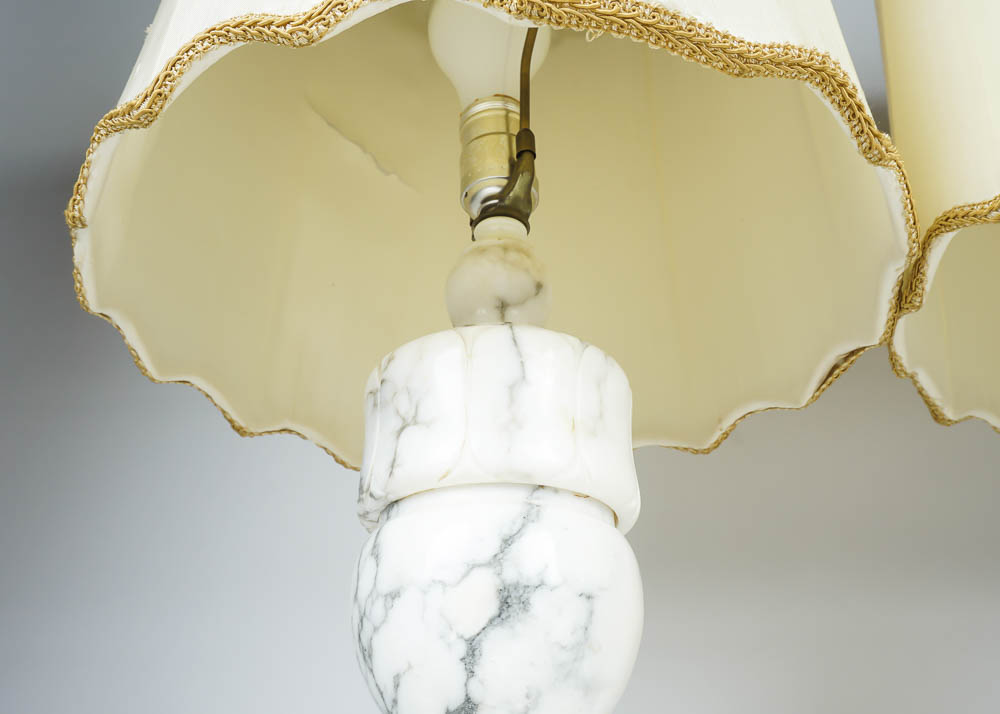 Vintage Marble Lamp Pair
