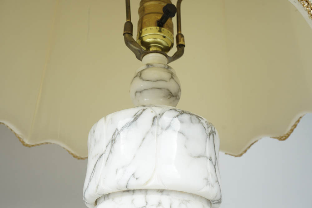 Vintage Marble Lamp Pair