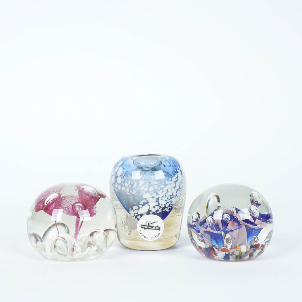 Vintage Handblown Glass Paperweights