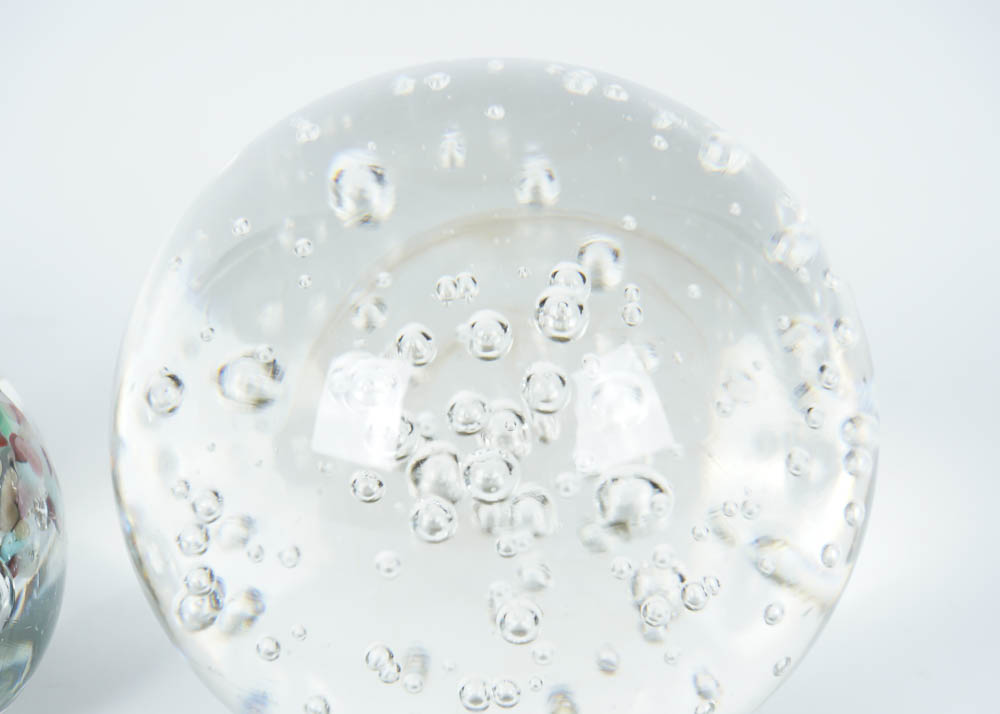 Handblown Glass Paperweights Including Zimmerman