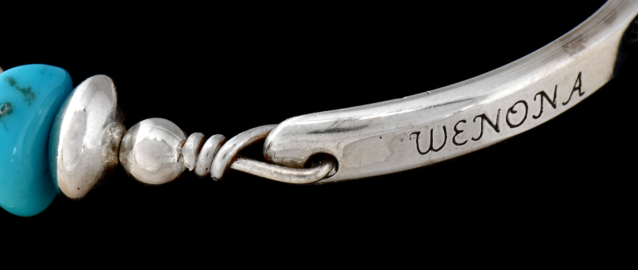 Wenona Southwestern Native American Sterling Silver and Turquoise Bracelet