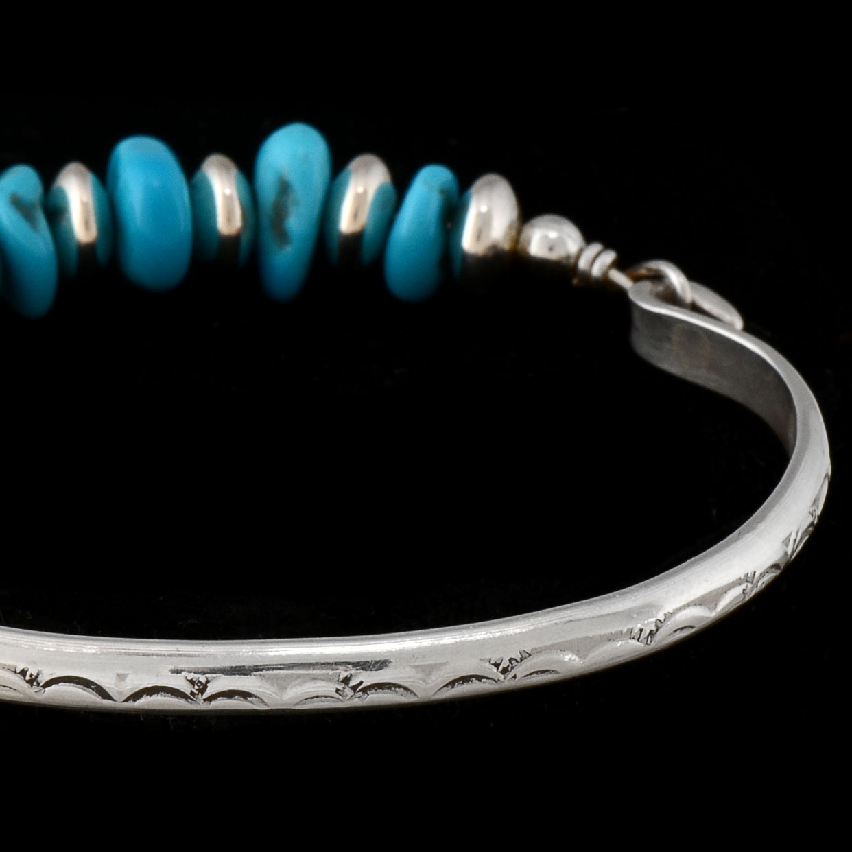Wenona Southwestern Native American Sterling Silver and Turquoise Bracelet