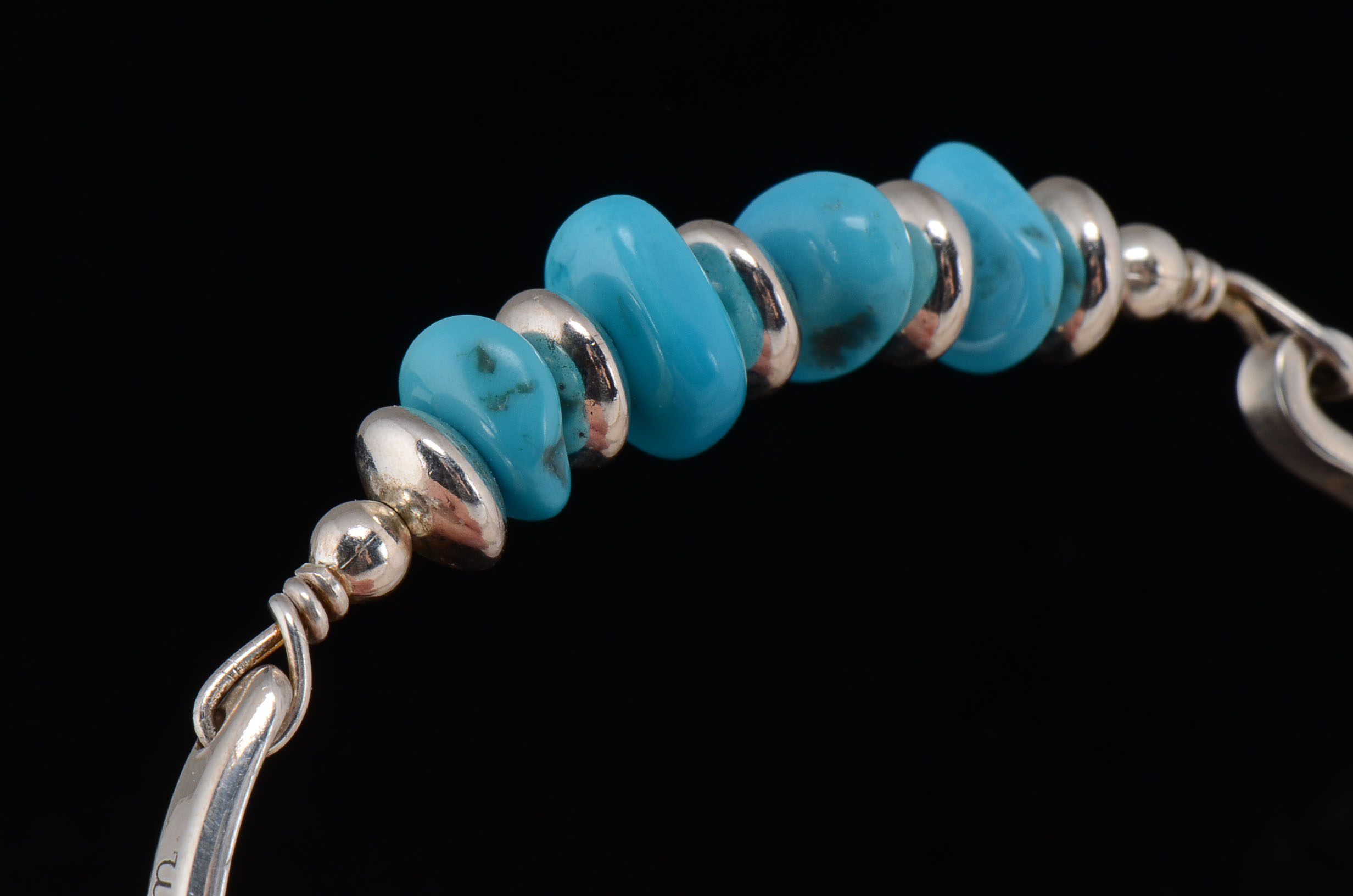 Wenona Southwestern Native American Sterling Silver and Turquoise Bracelet