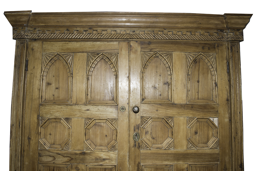 English Carved Pine Cupboard