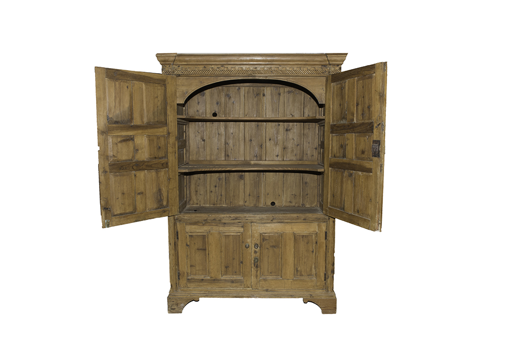 English Carved Pine Cupboard