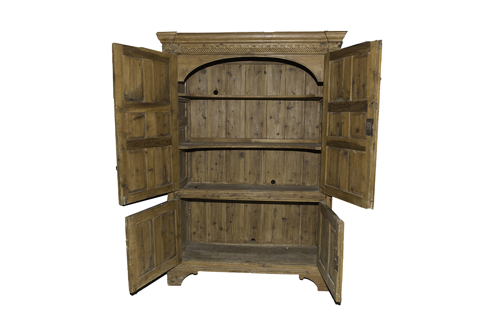 English Carved Pine Cupboard