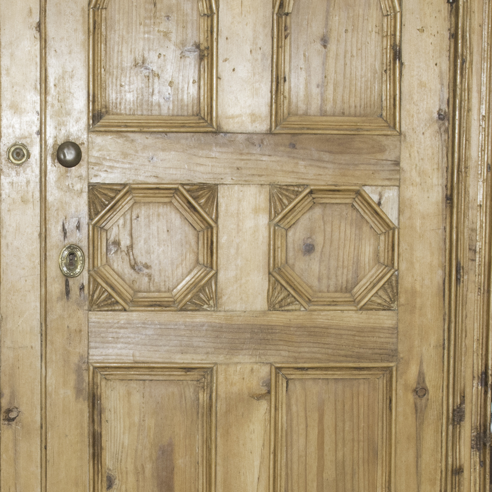 English Carved Pine Cupboard
