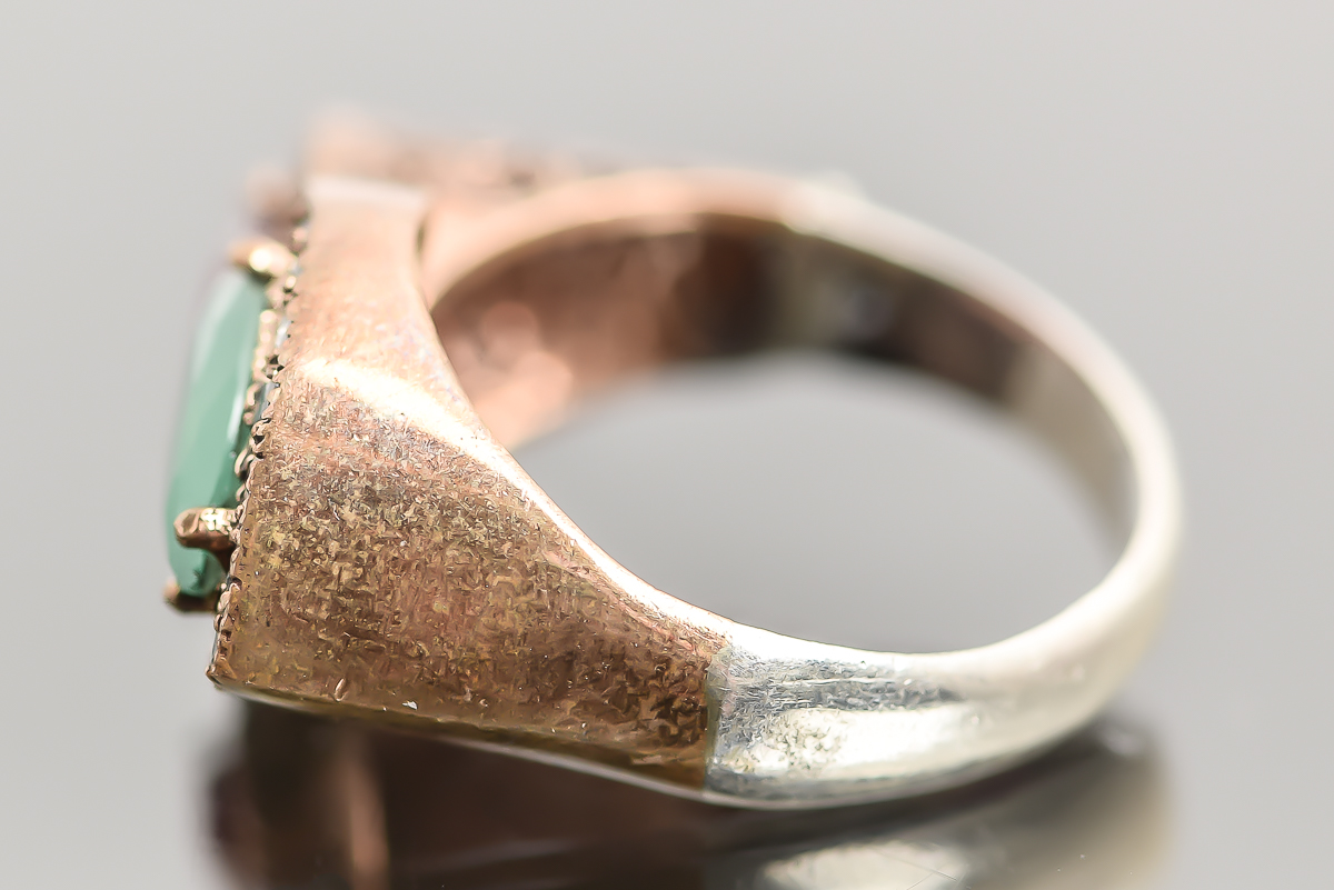 Ornate Gold-Plated Sterling Silver Bypass Ring