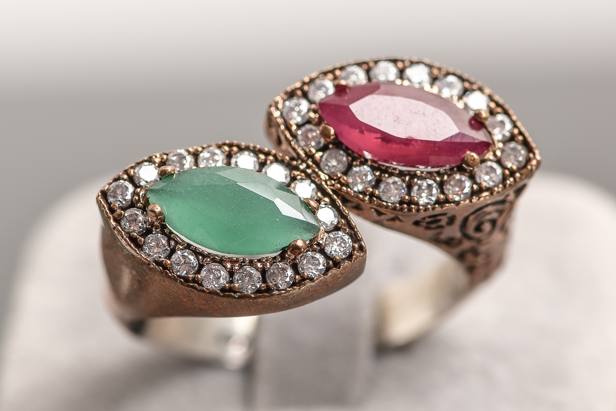 Ornate Gold-Plated Sterling Silver Bypass Ring