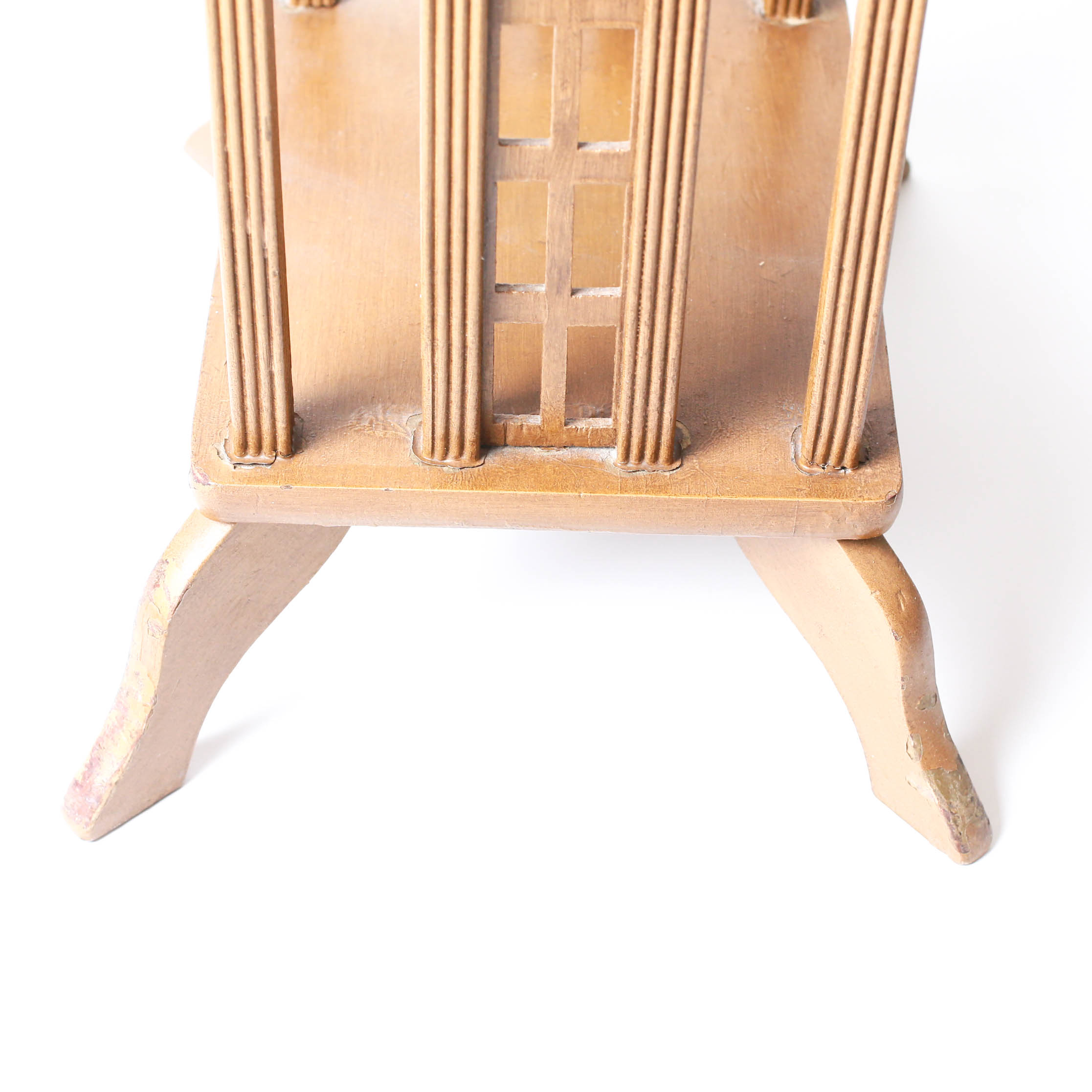 Vintage Side Table With Pictoral Inlay