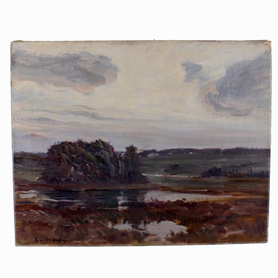 Lewis Henry Meakin Signed Late 19th Century Oil Painting Lewis Henry Meakin Signed Late 19th Century Oil Painting