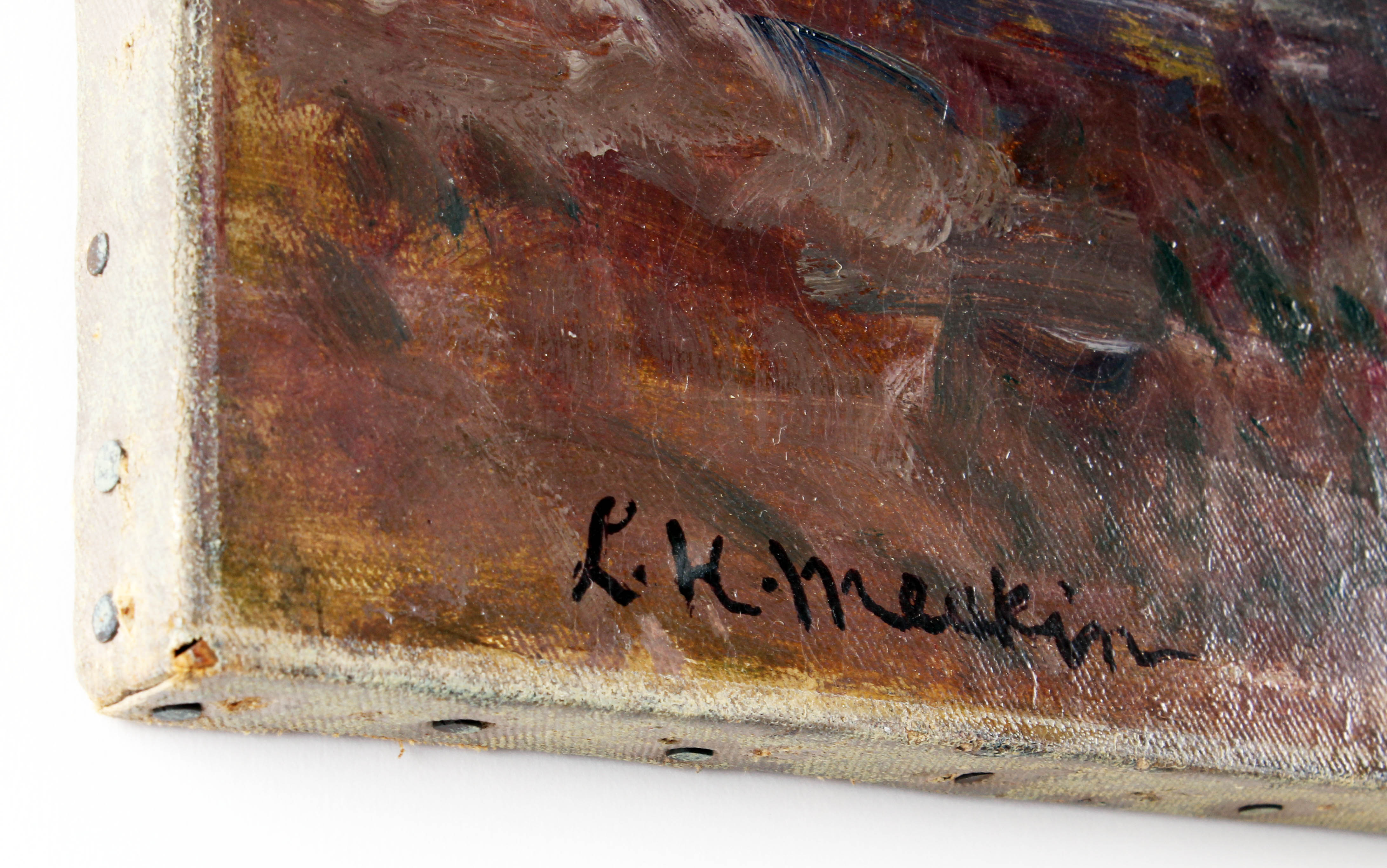 Lewis Henry Meakin Signed Late 19th Century Oil Painting