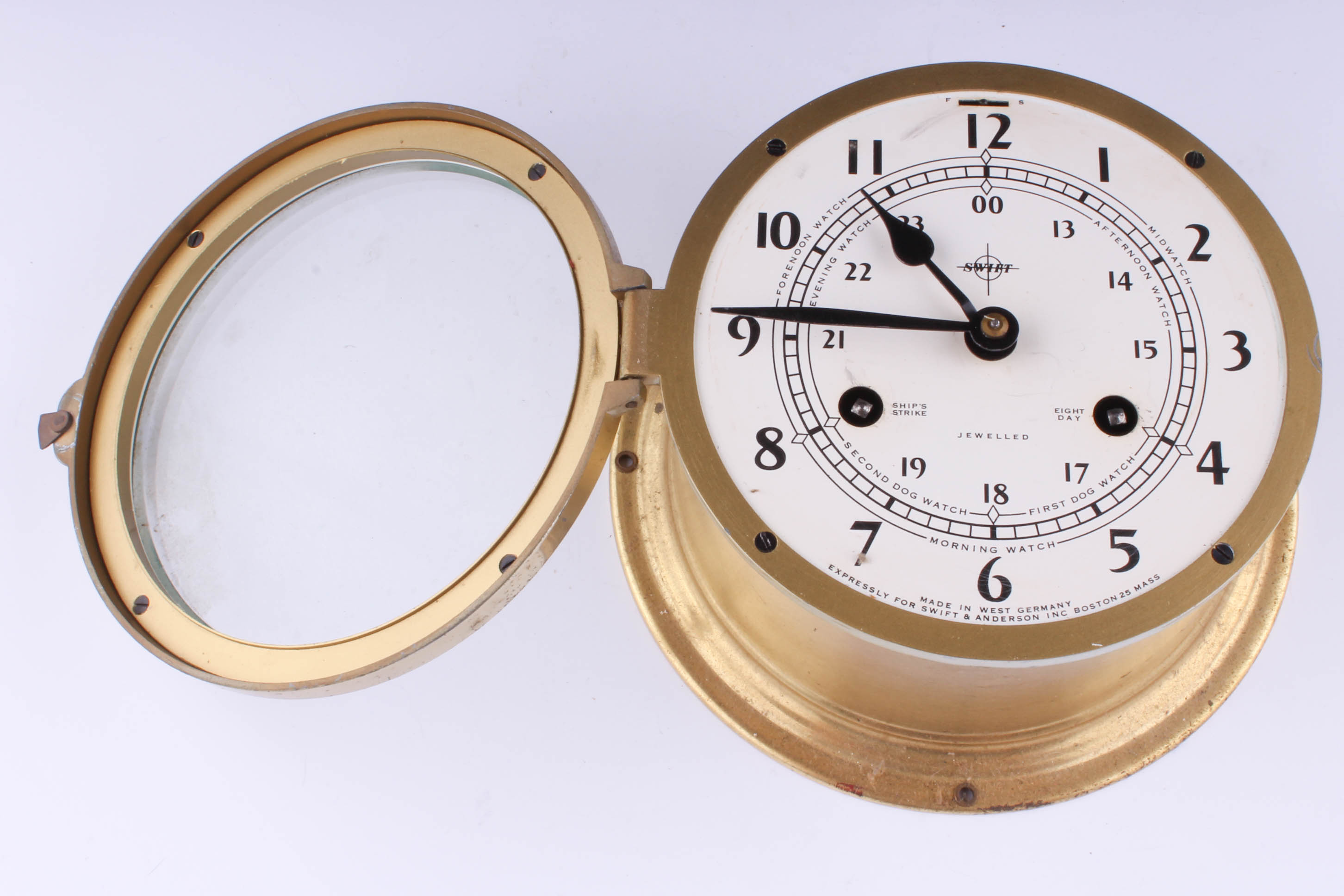 Vintage Swift & Anderson 8 Day Ship Shift Clock