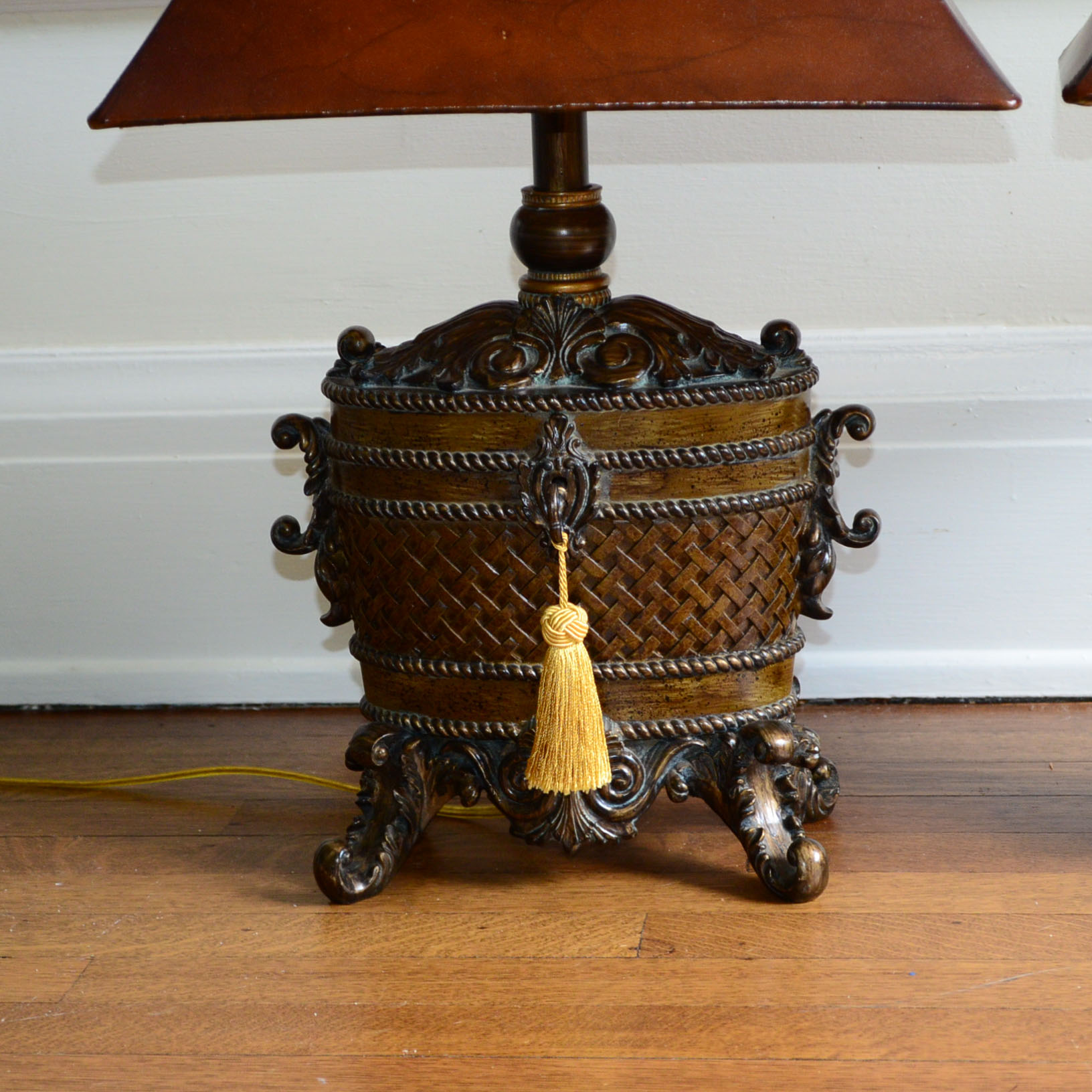 Pair Oiled Bronze Table Lamps