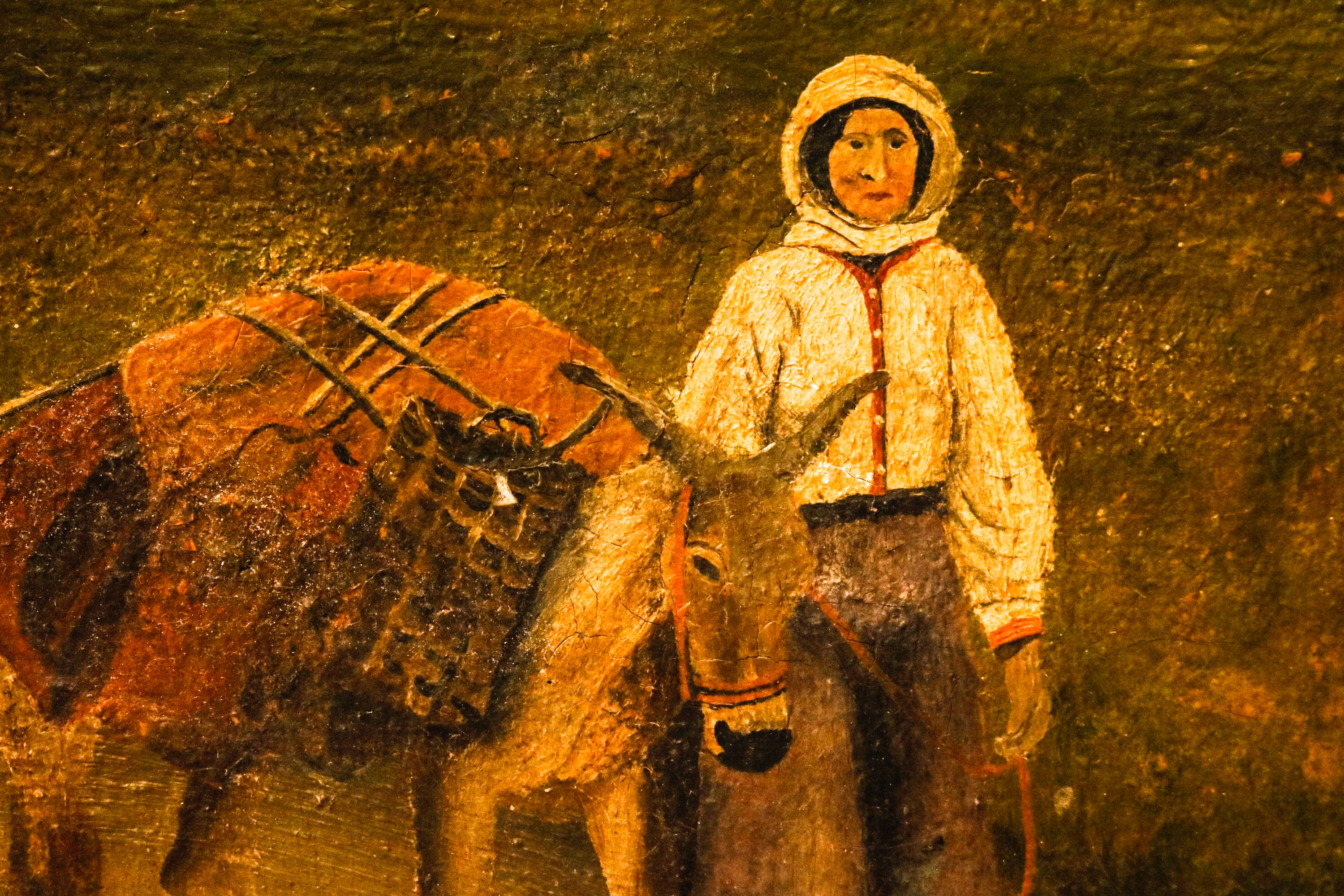 Original Oil Folk Art Painting by Lawrence Lebduska