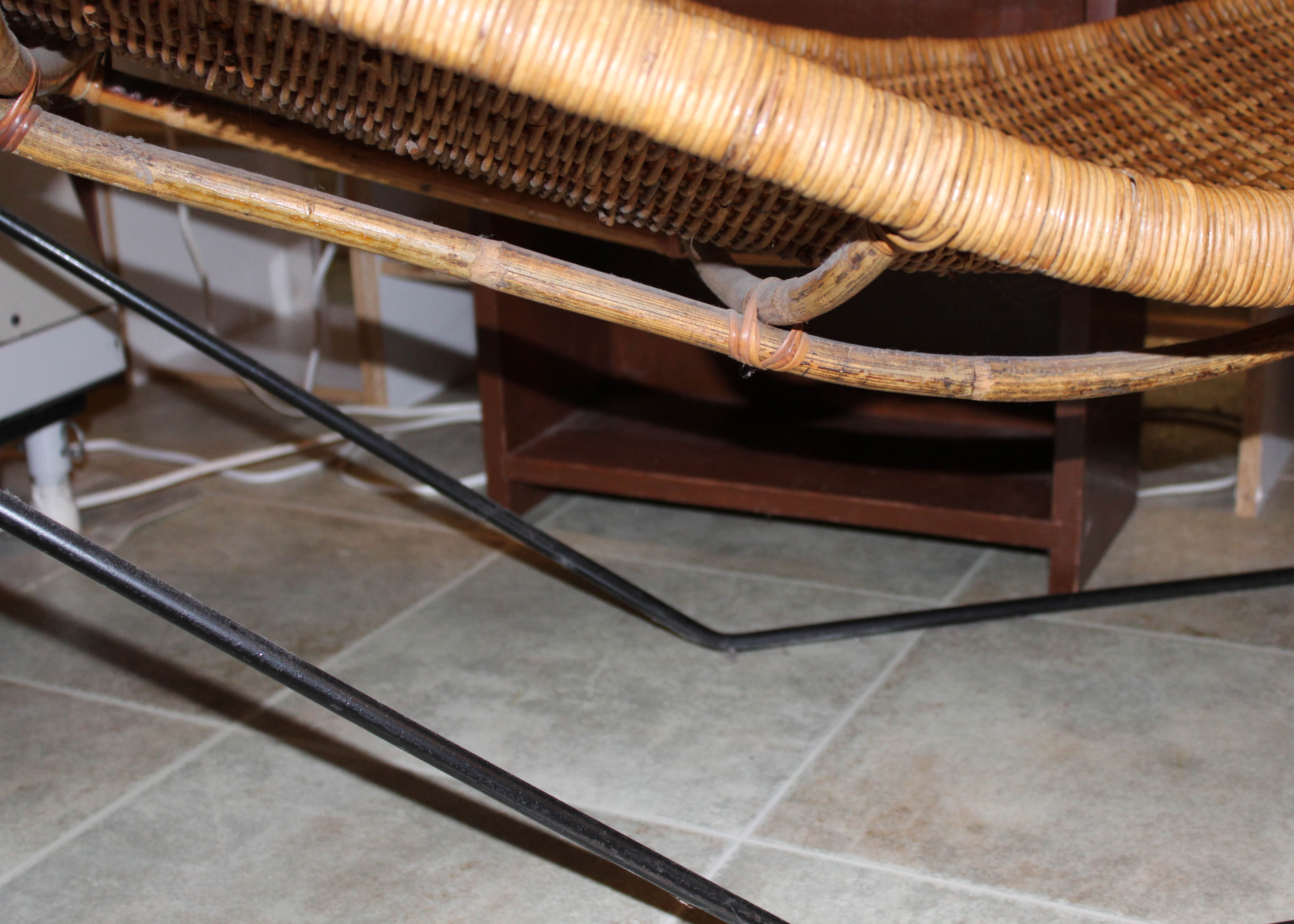 Vintage Mid-Century Tropi-Cal Wicker "Fish" Lounge Chair