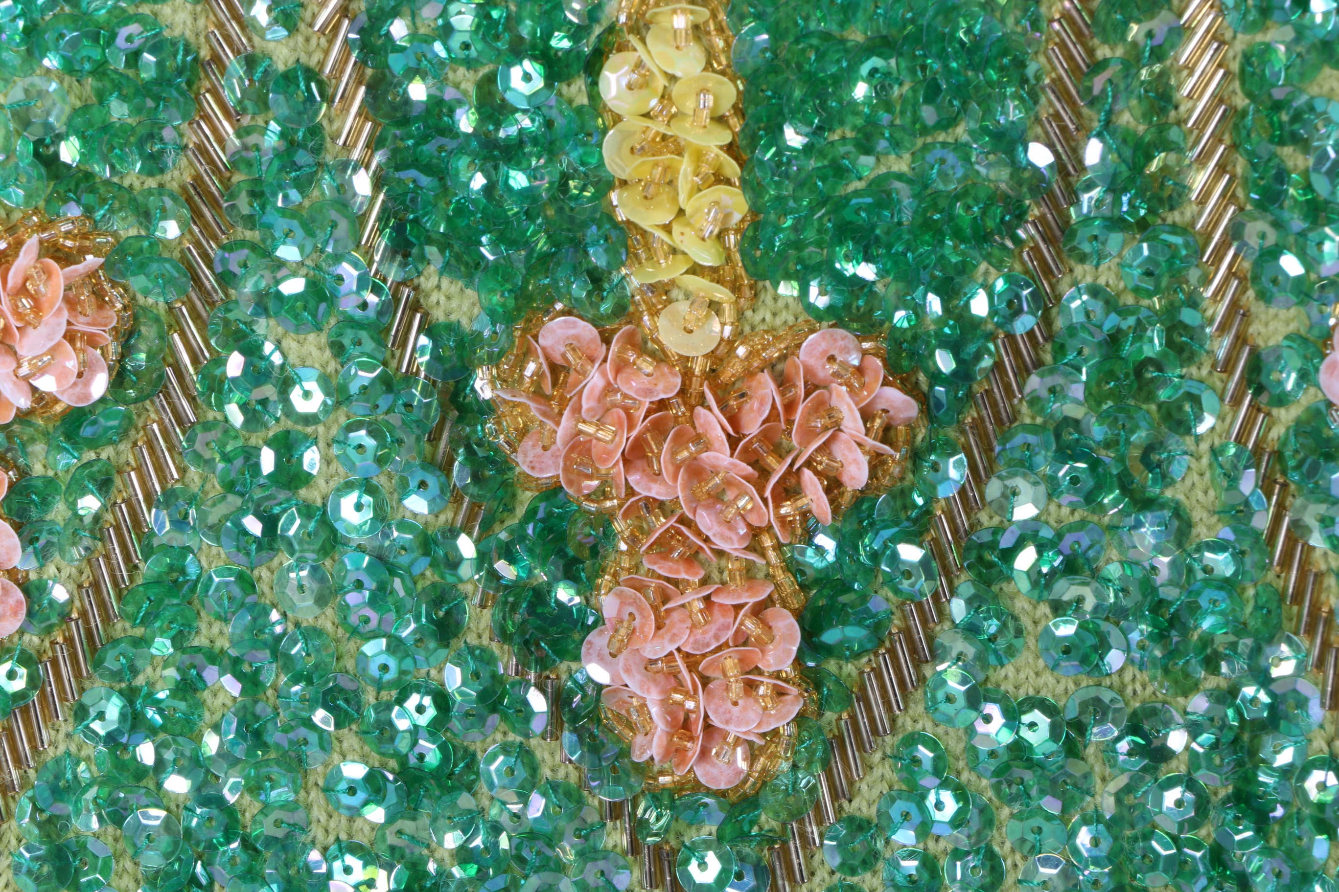 Circa 1960s Sequined and Beaded Evening Gown