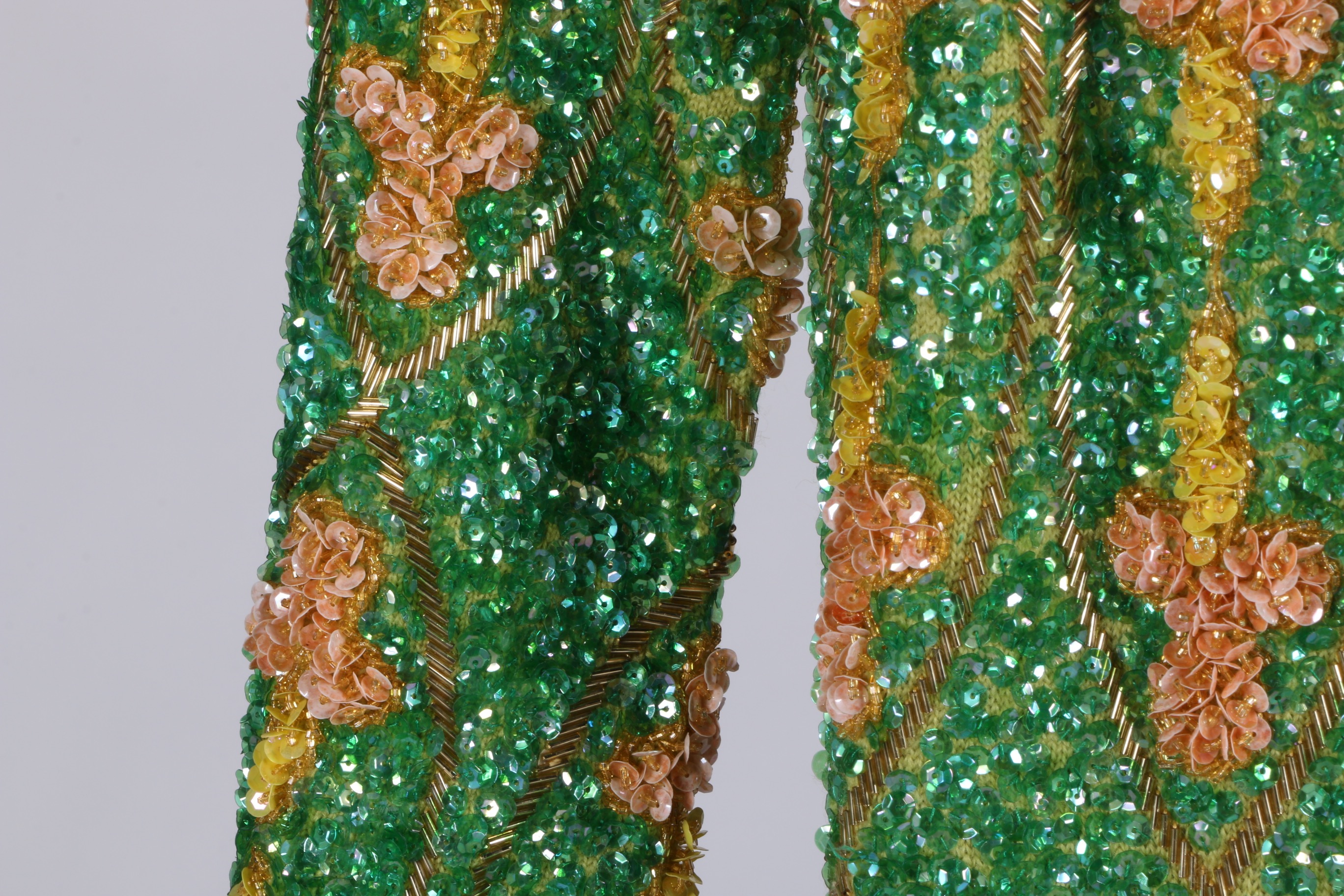 Circa 1960s Sequined and Beaded Evening Gown