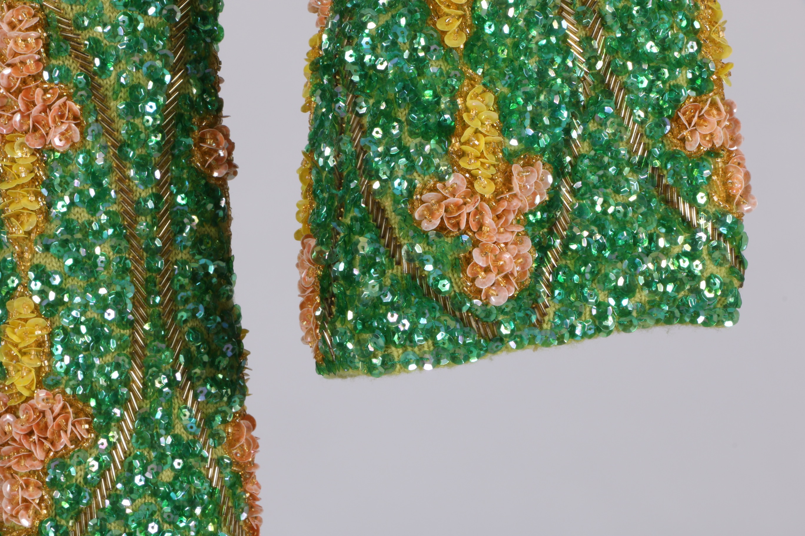 Circa 1960s Sequined and Beaded Evening Gown