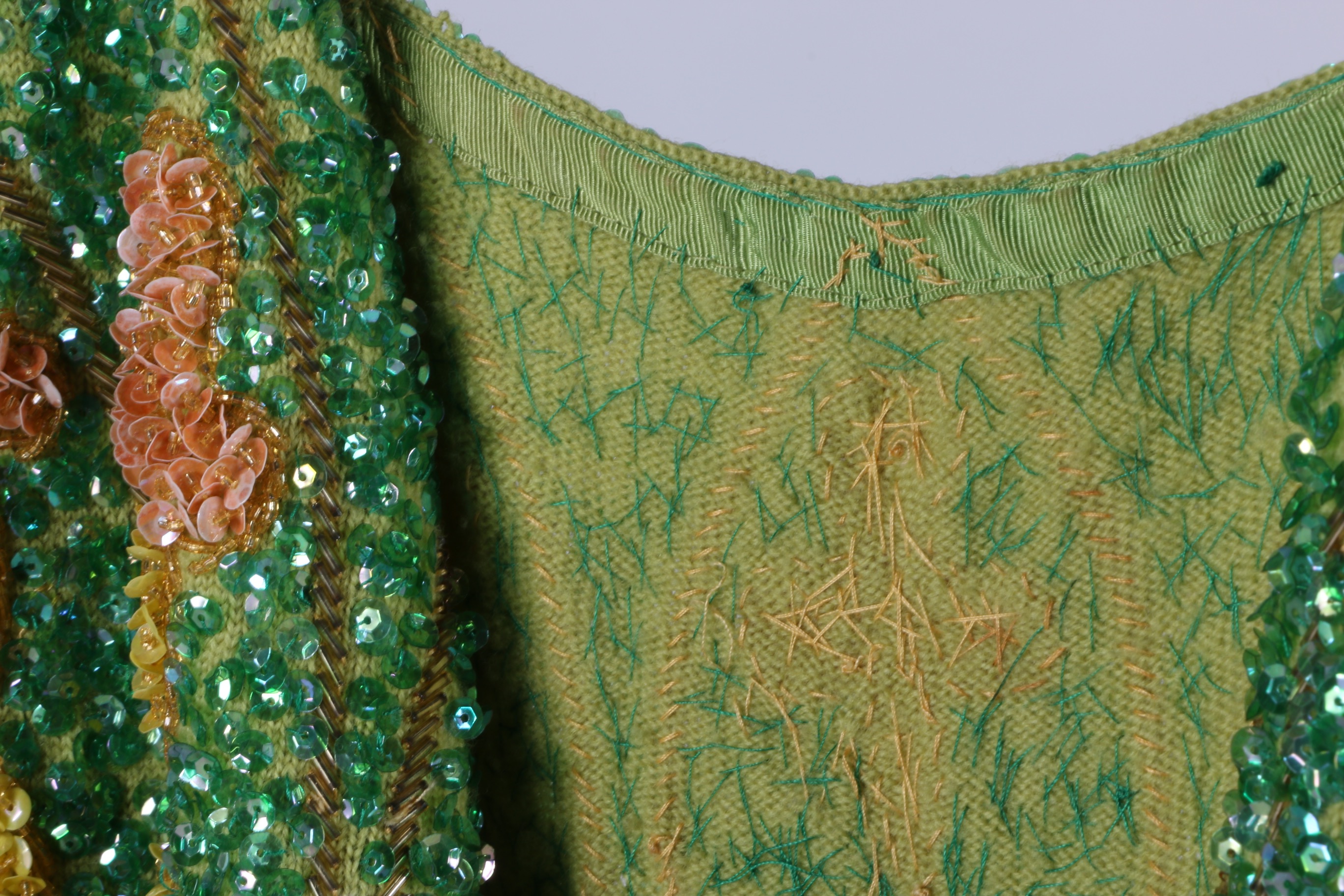 Circa 1960s Sequined and Beaded Evening Gown