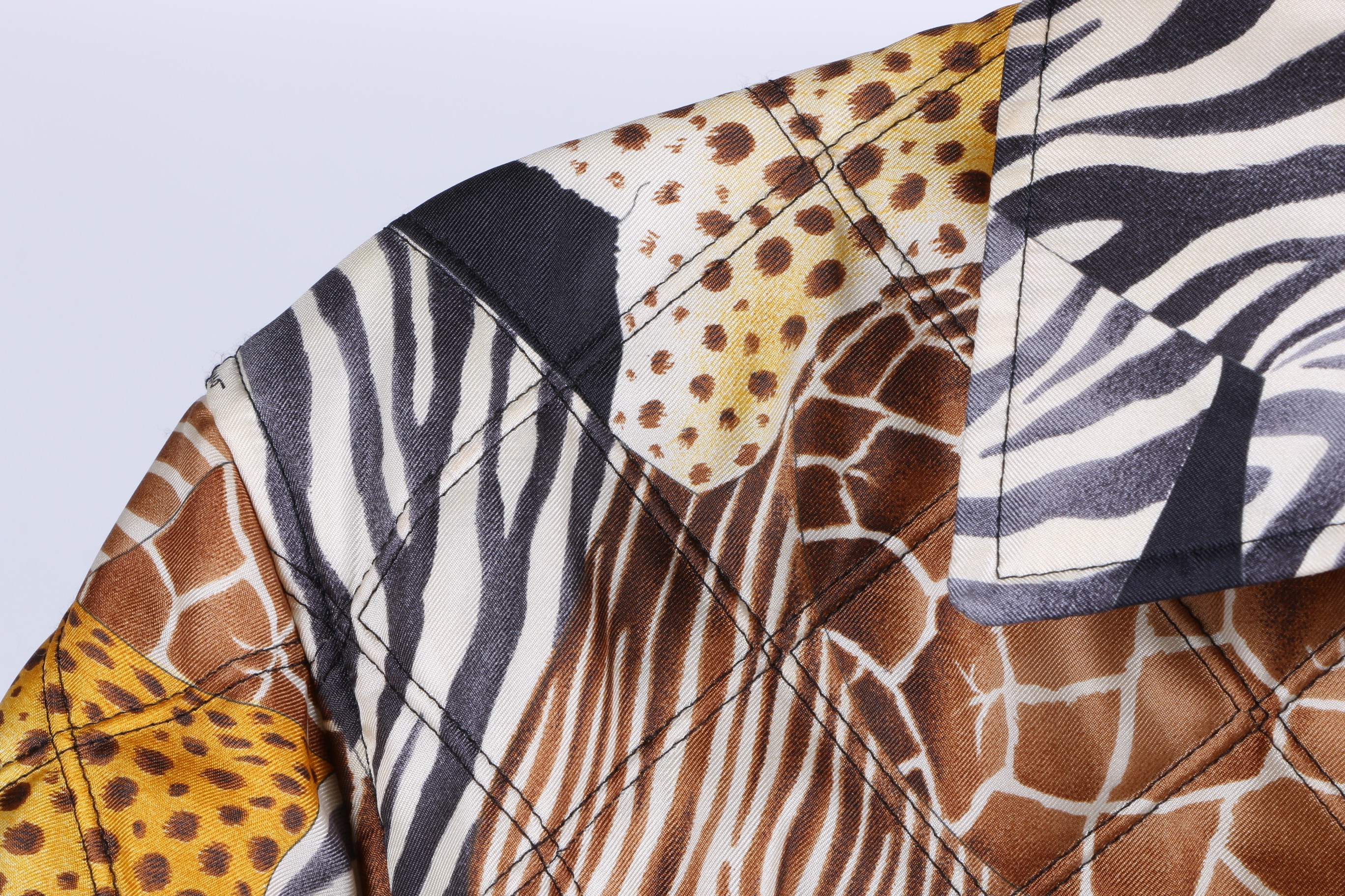 Vintage Salvatore Ferregamo Quilted Animal Print Jacket