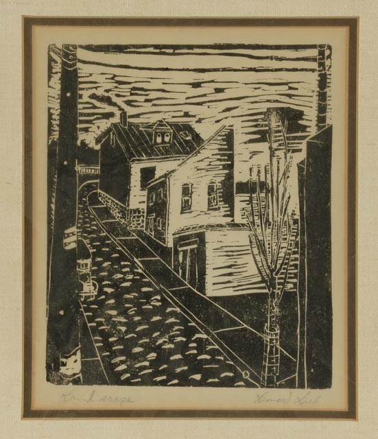 Leonard Lieb Woodcut "Landscape"